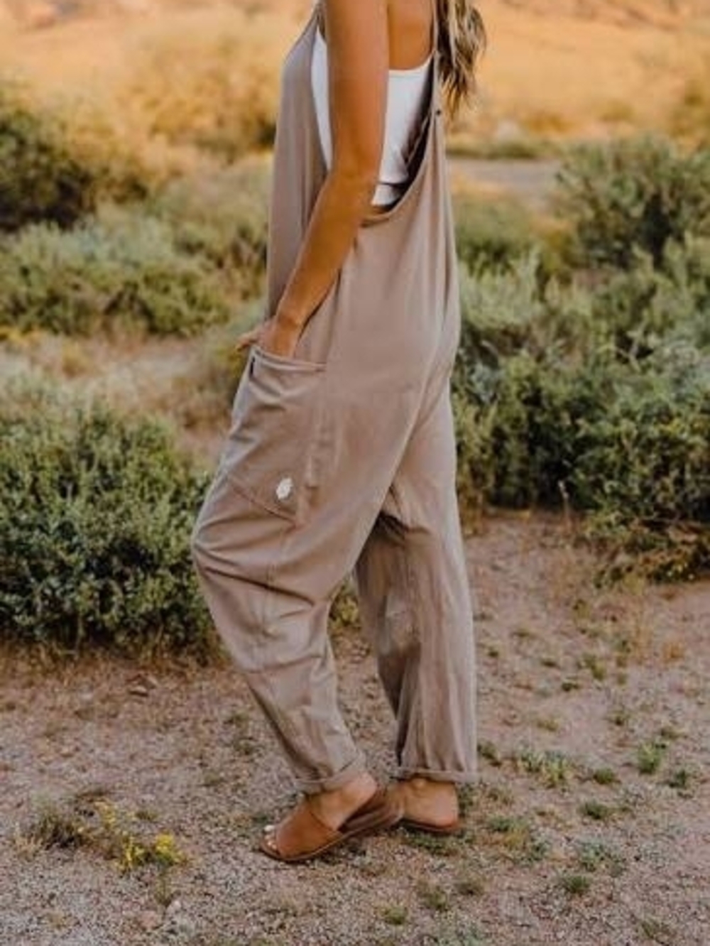 Free People Latte Hotshot Onesie Jumpsuit Overalls